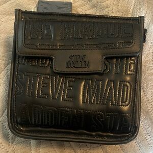 Steve Madden Embossed Black Belt Bag